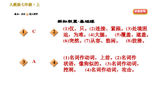 部编版七年级上册语文习题课件第5单元18狼.ppt