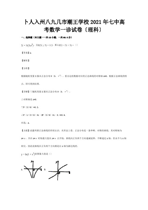 高三数学第一次诊断性检测试题 理含解析 试题