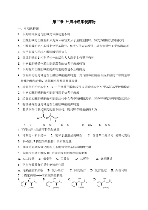 【医疗药品管理】第三章 外周神经系统药物