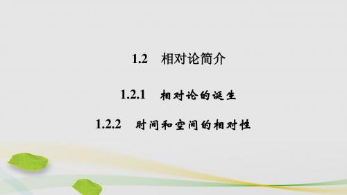 高考物理总复习 1.2 相对论简介 1.2.11.2.2 相对论的