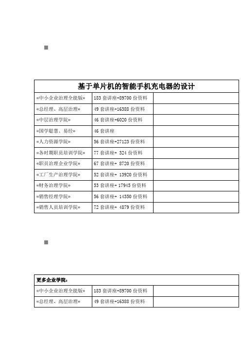 基于单片机的智能手机充电器的设计