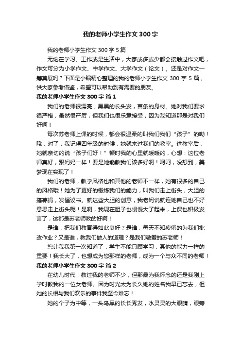 我的老师小学生作文300字