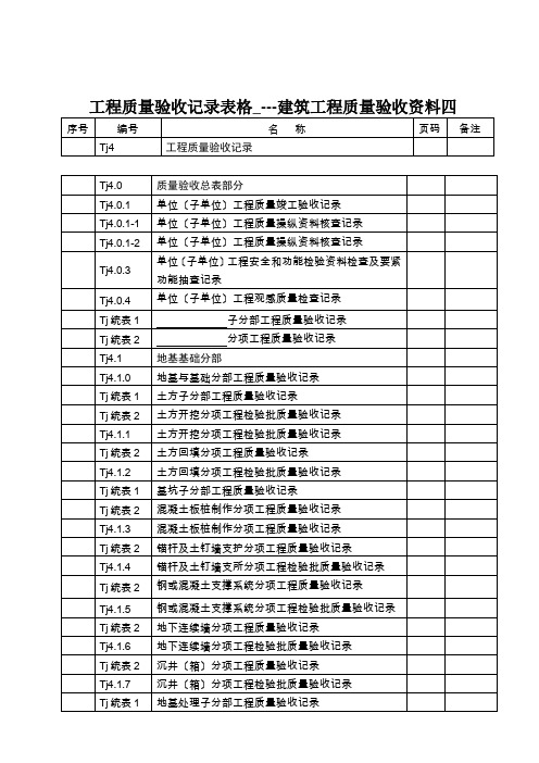 工程质量验收记录表格_---建筑工程质量验收资料四