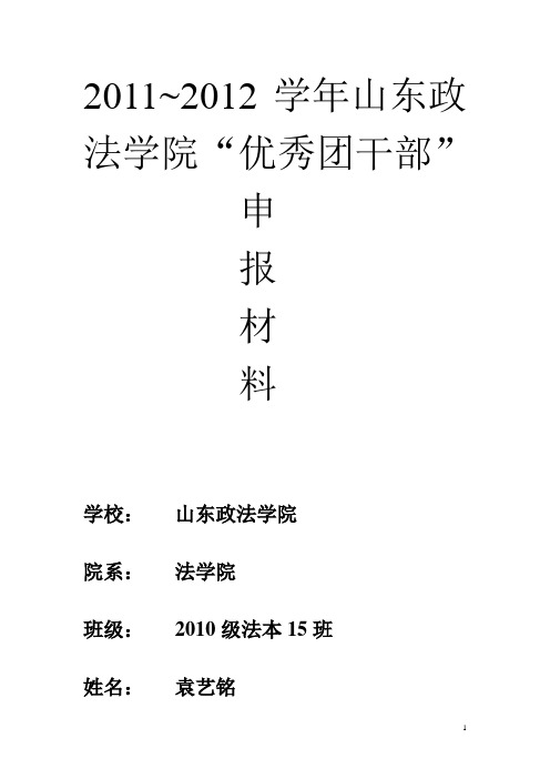 优秀团干部申报材料