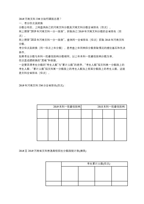 2019河南文科536分如何填报志愿?