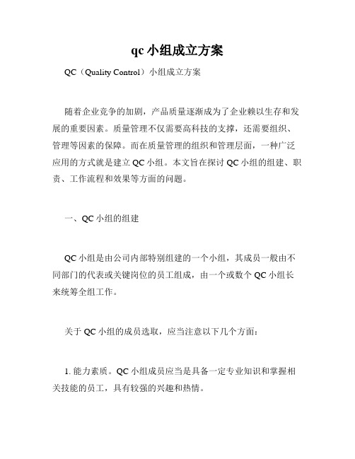 qc小组成立方案