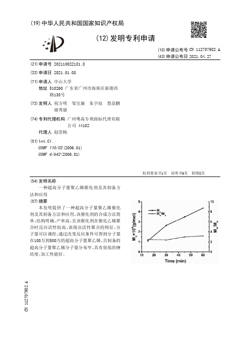 一种超高分子量聚乙烯催化剂及其制备方法和应用[发明专利]