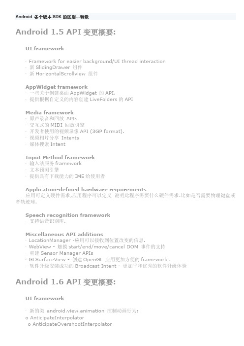 Android 各版本SDK的区别