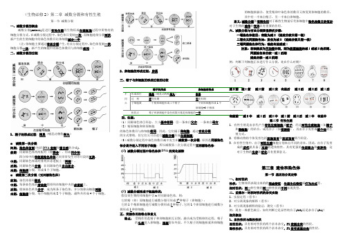 生物必修2 第二章 减数分裂和有性生殖