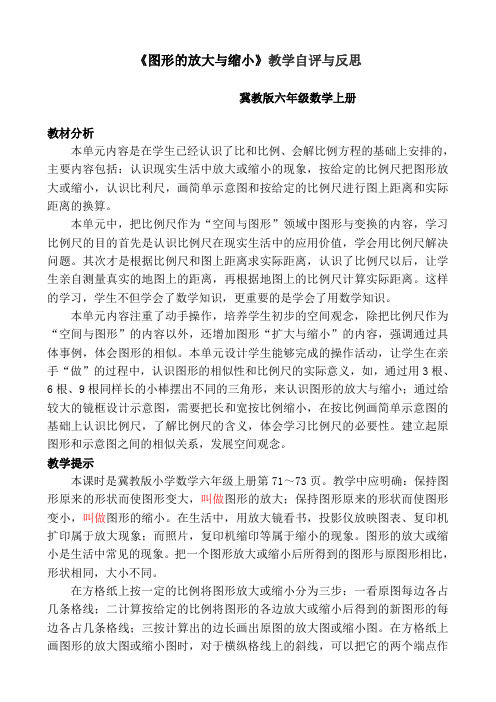 图形的放大与缩小 教学反思