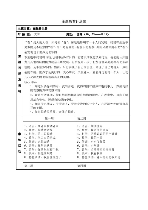 主题计划3亮眼看世界