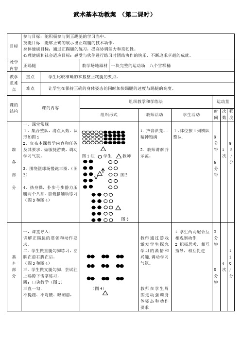 新人教版三至四年级体育下册《体育运动技能 武术  一、武术基本功、基本动作  1.正踢腿》公开课教案_27