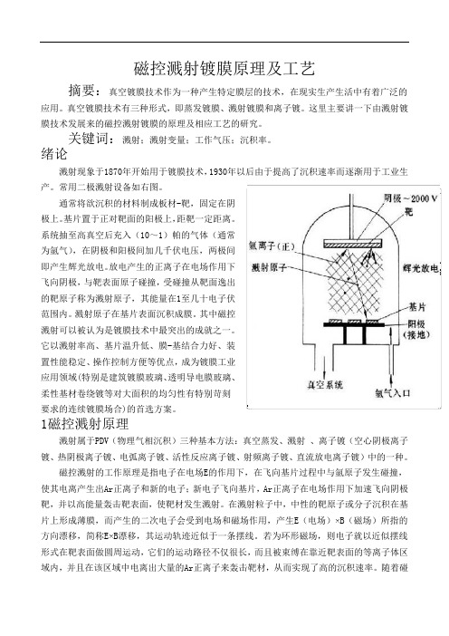 磁控溅射镀膜原理及工艺