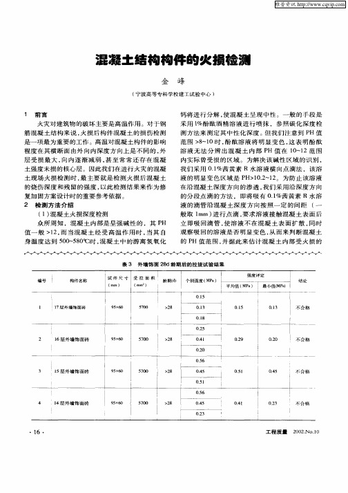 混凝土结构构件的火损检测