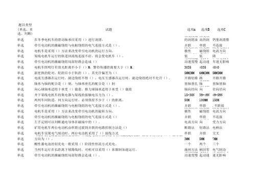 电机车修配工题库 