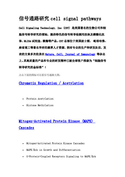 信号通路研究cell signal pathways