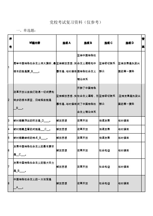 党校考试复习资料