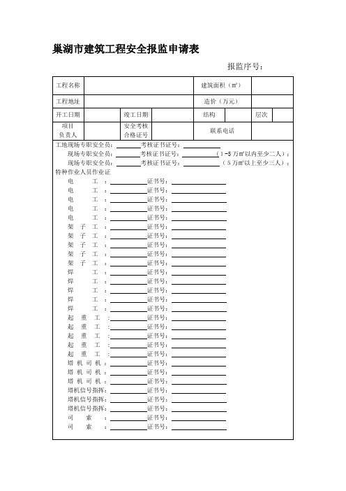 安全报监审查表