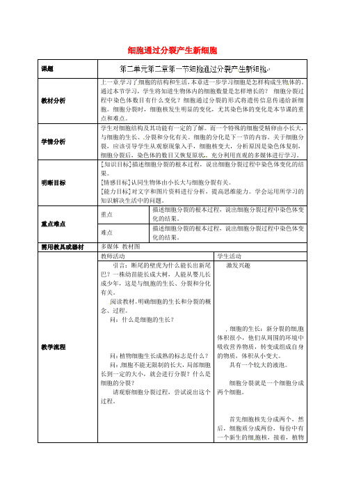 《细胞通过分裂产生新细胞》word教案  人教版 (17)