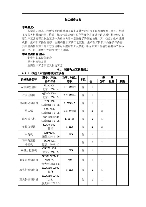 加工制作方案