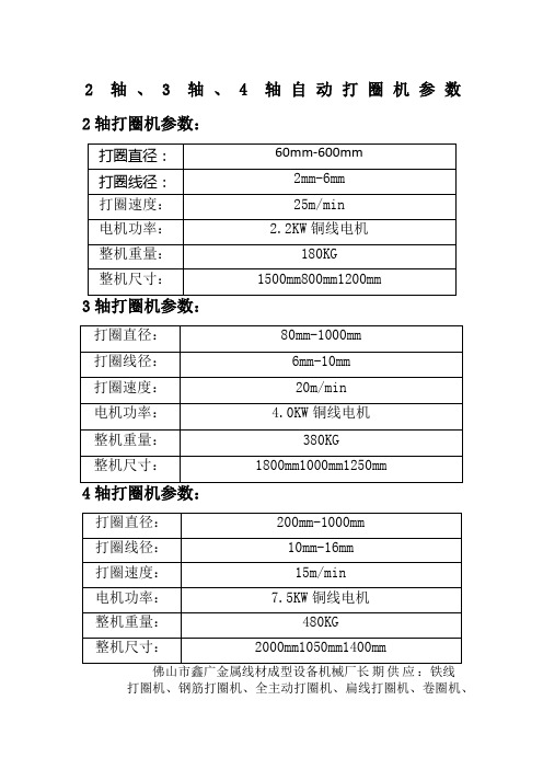 自动打圈机参数