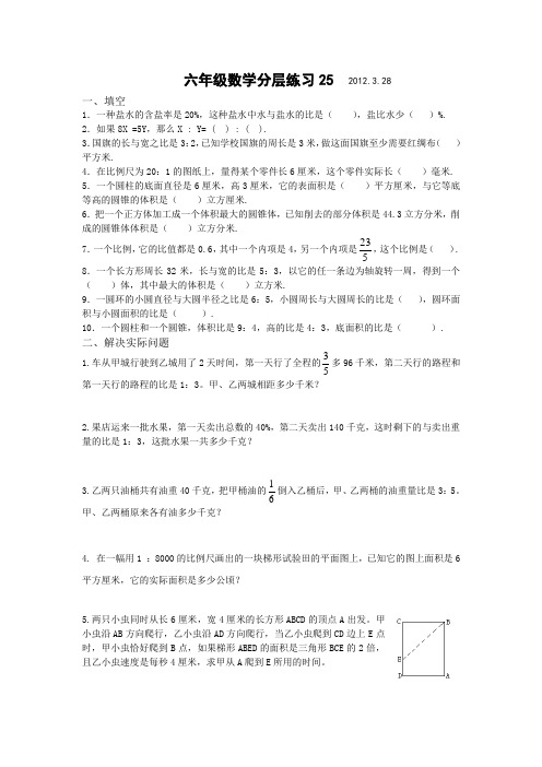 苏教版小学数学六年级课课练习题 (253)