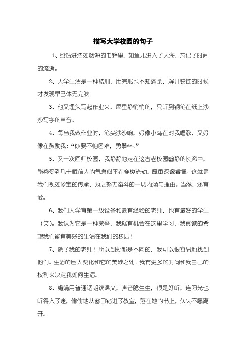 描写大学校园的句子