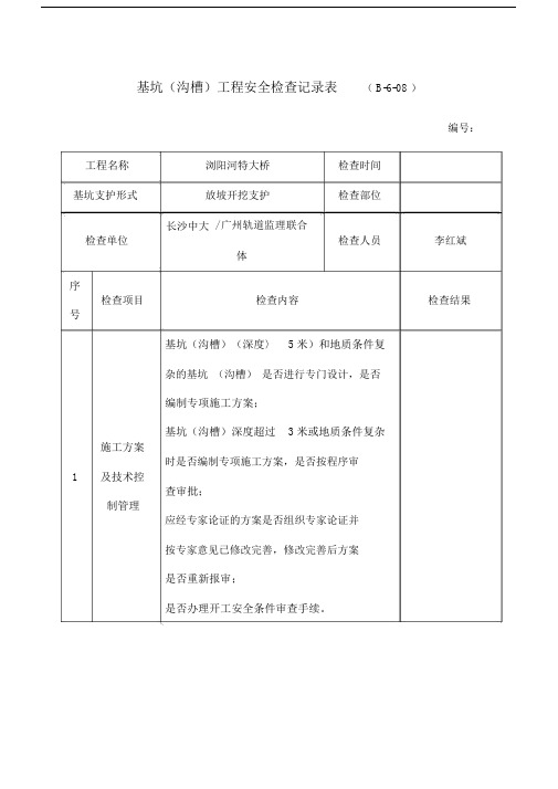 基坑工程安全检查记录表.doc