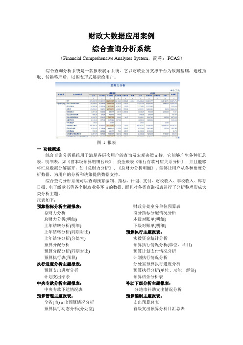 财政大数据综合查询分析系统(FCAS)