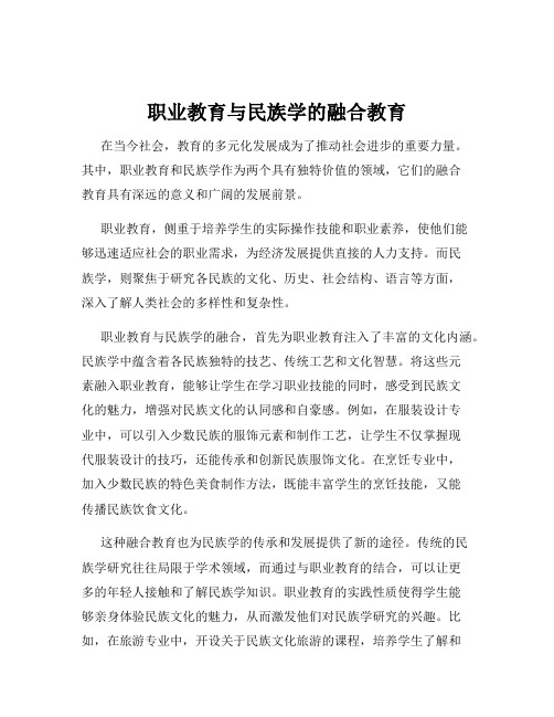 职业教育与民族学的融合教育