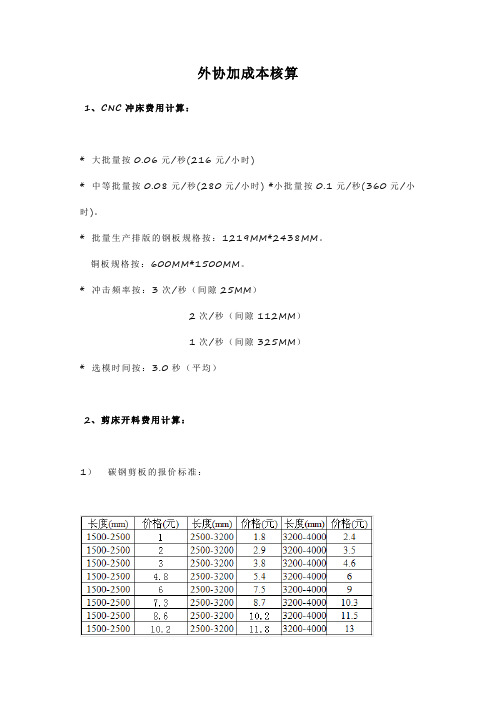 外协加成本核算