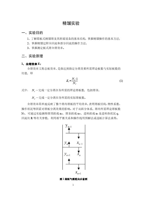 精馏实验(化工原理实验)