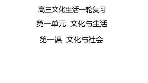 2021年高考一轮复习课件：文化生活第一课文化与社会(共23张PPT)