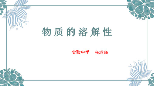 鲁教版九年级化学课件《物质的溶解性》名师省级优质课PPT课件