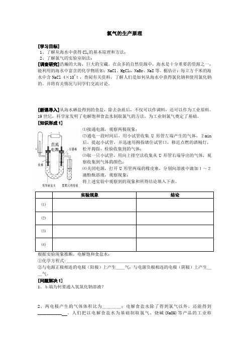 从海水中获得的化学物质——氯