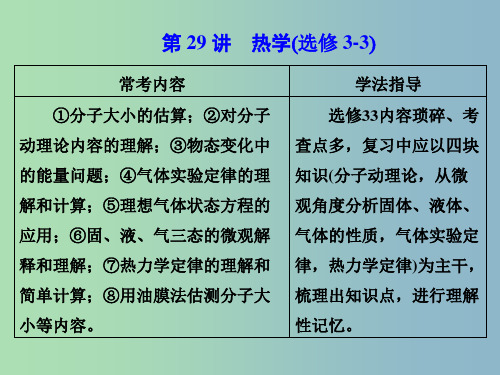 高考物理二轮复习第29讲热学