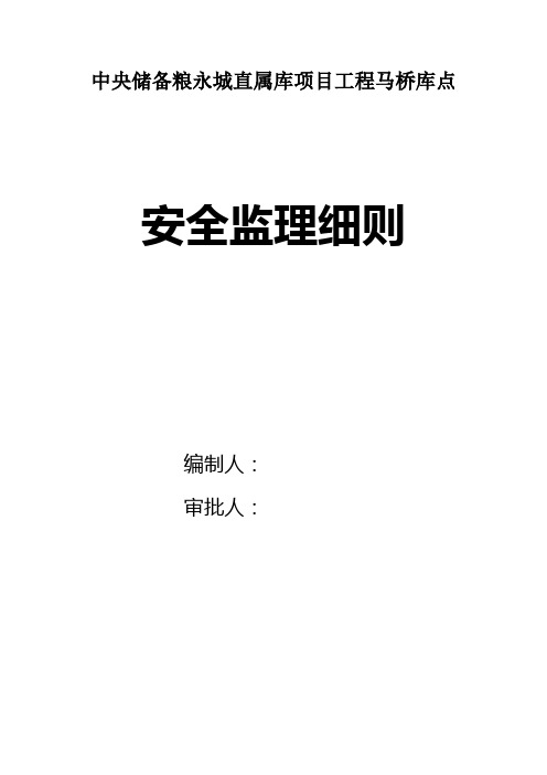 中央储备粮安全监理细则1剖析