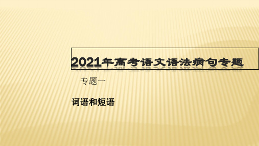 2021年高考语文语法病句知识精讲精练专题1 语法基础知识之词性和短语(ppt)