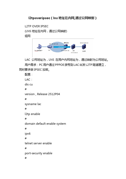 l2tpoveripsec（lns地址在内网,通过公网映射）