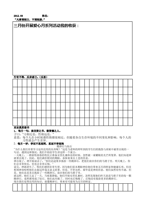 行有不得、反求诸己2012.3-2012.7