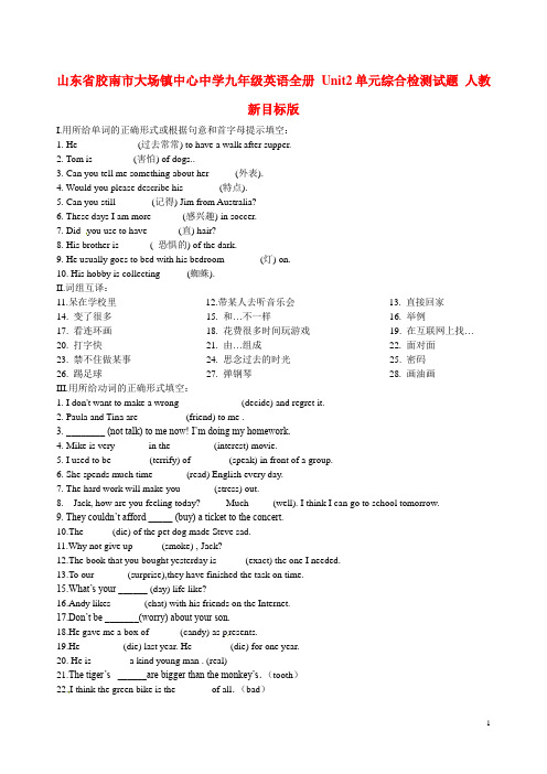 山东省胶南市大场镇中心中学九年级英语全册 Unit2单元