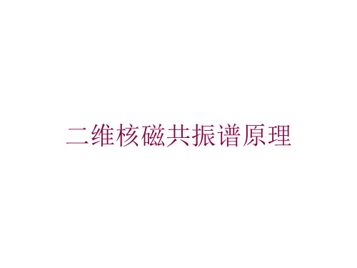 二维核磁共振谱原理培训课件