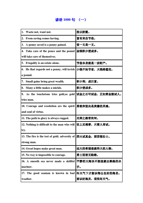 谚语1000句