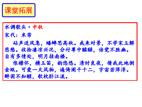 第三单元《诗词三首》之《水调歌头·明月几时有》学年九年级语文上册(部编版)(共44张PPT)