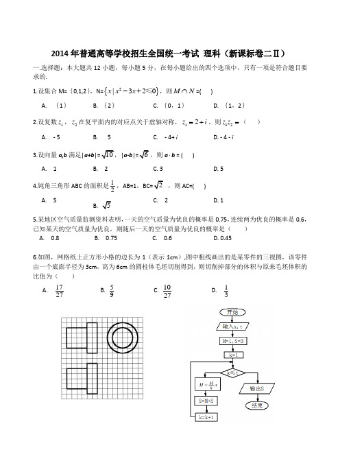 2014年高考理数全国2卷(完美版)