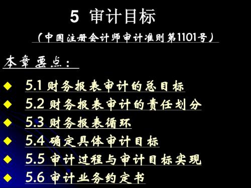 6 财务报表审计的目标和一般原则(1101号)