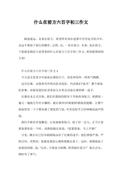 (初三作文)什么在前方六百字初三作文