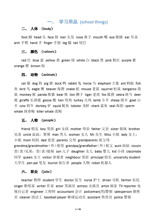 英语单词大全(最新完整版)