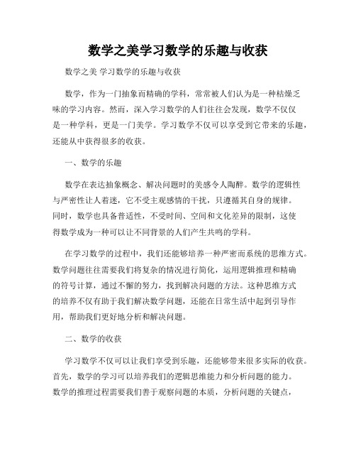 数学之美学习数学的乐趣与收获