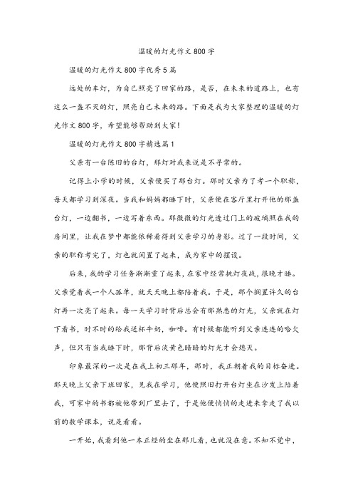 温暖的灯光作文800字